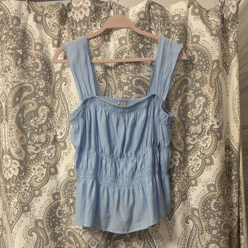 H&M Sky Blue Smocked Blouse